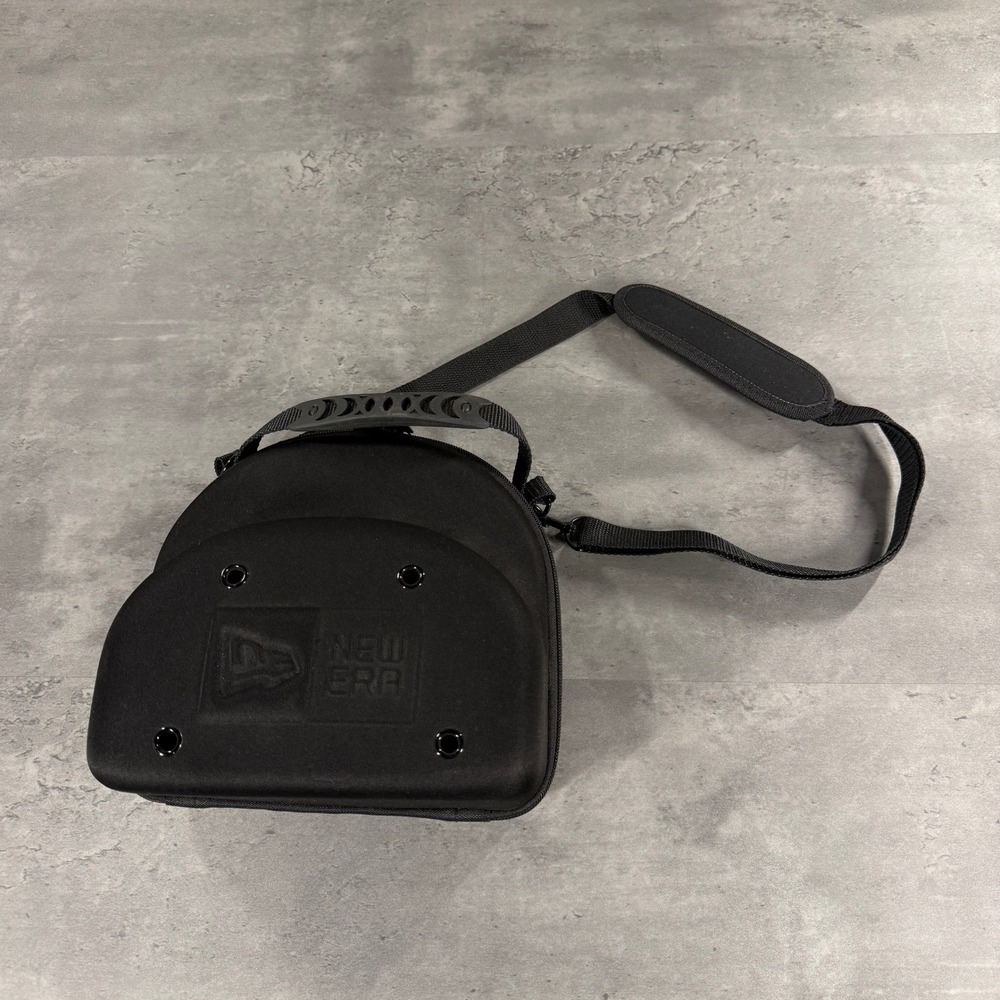 New Era Cap Carrier Holds 4 Travel Case Black Hard Shell EDC Shoulder Strap